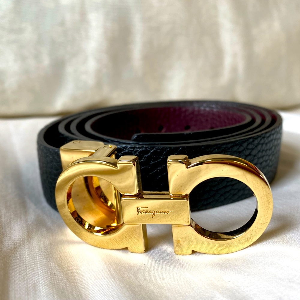 Ferragamo Women’s Gancini Leather Reversible Belt